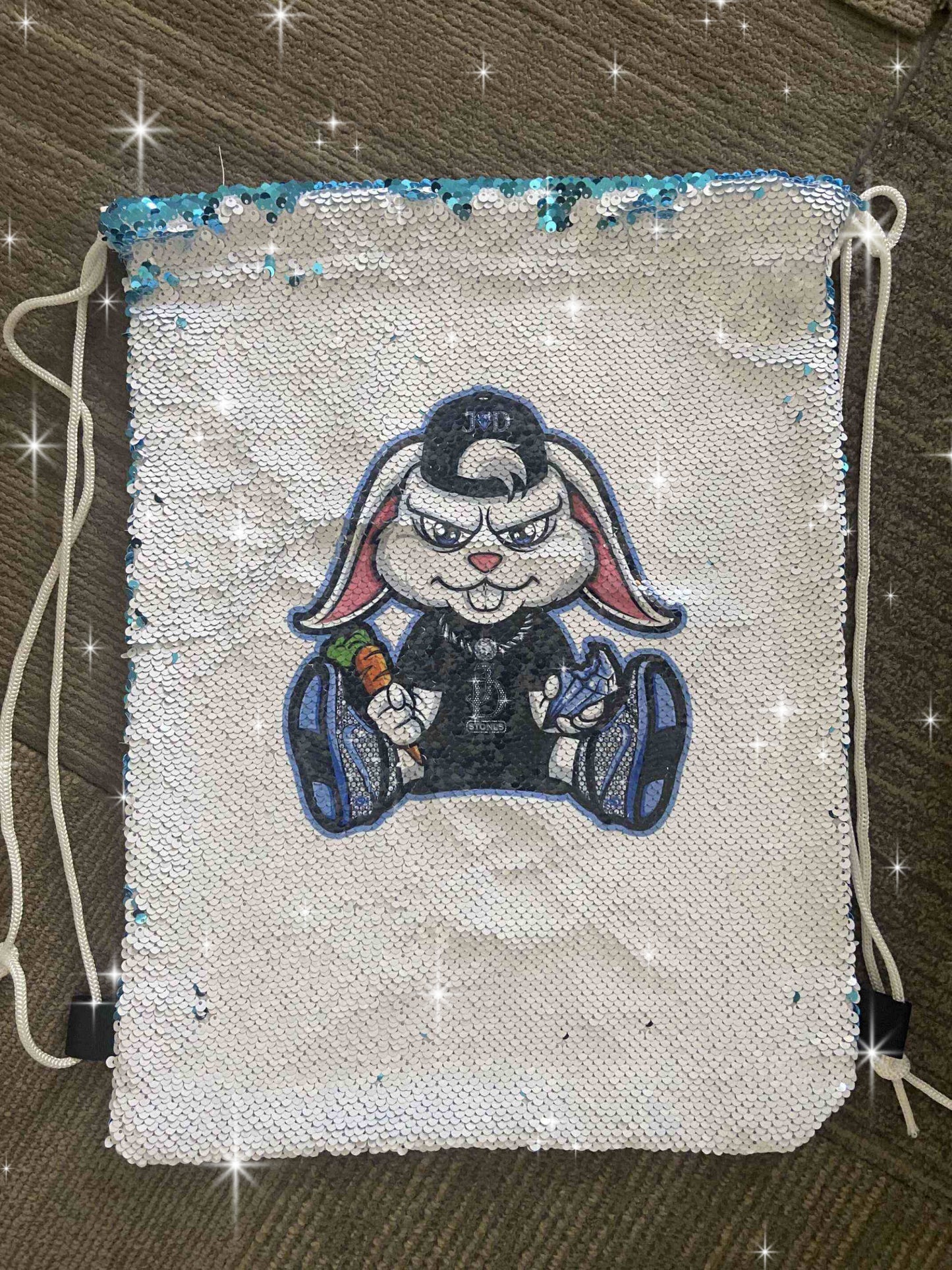 Sequin Draw String Back Pack
