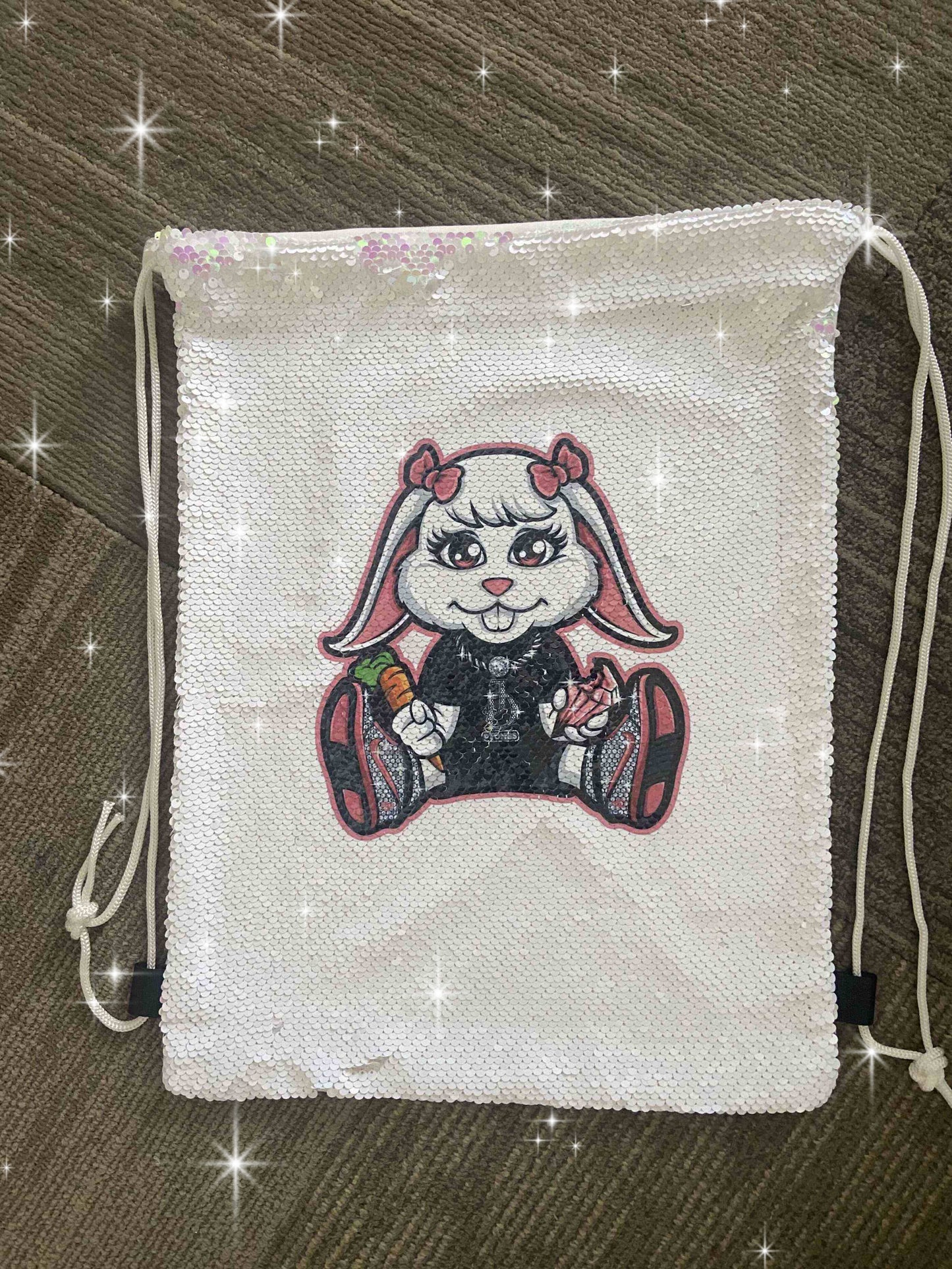 Sequin Draw String Back Pack