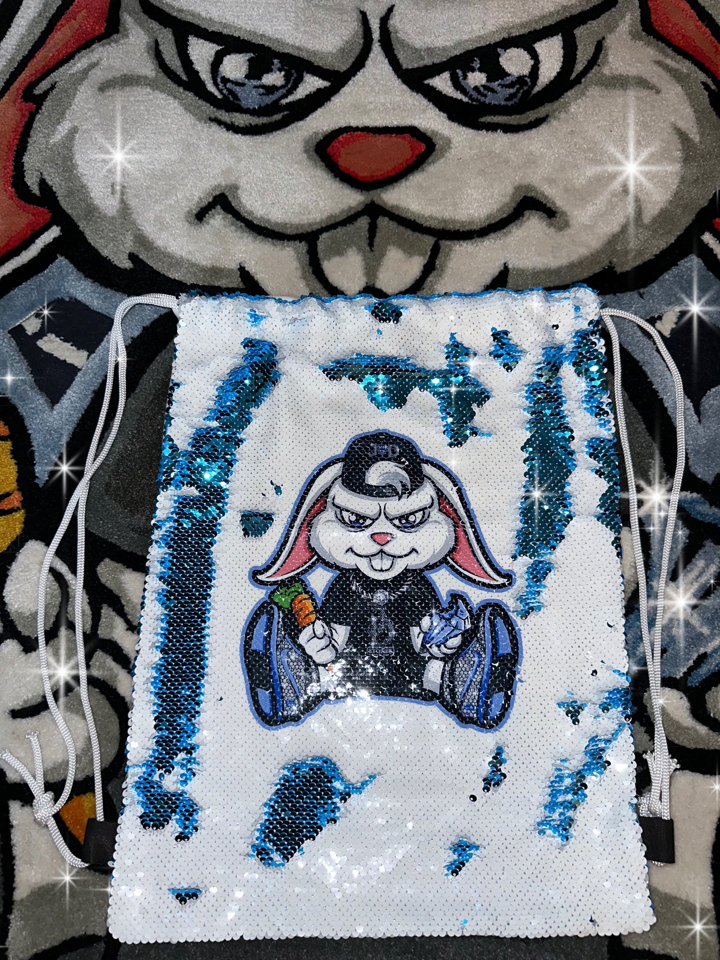 Sequin Draw String Back Pack
