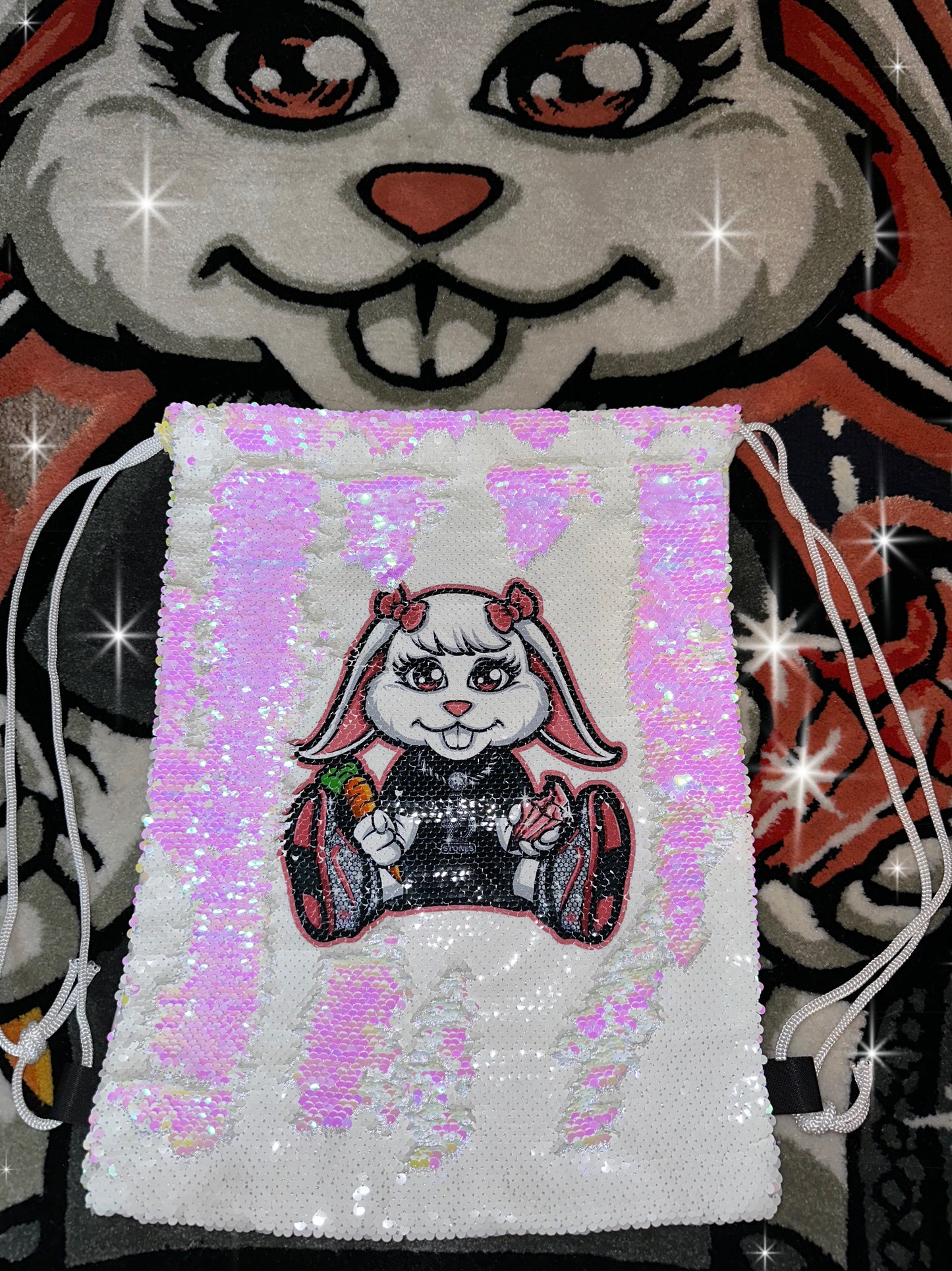 Sequin Draw String Back Pack